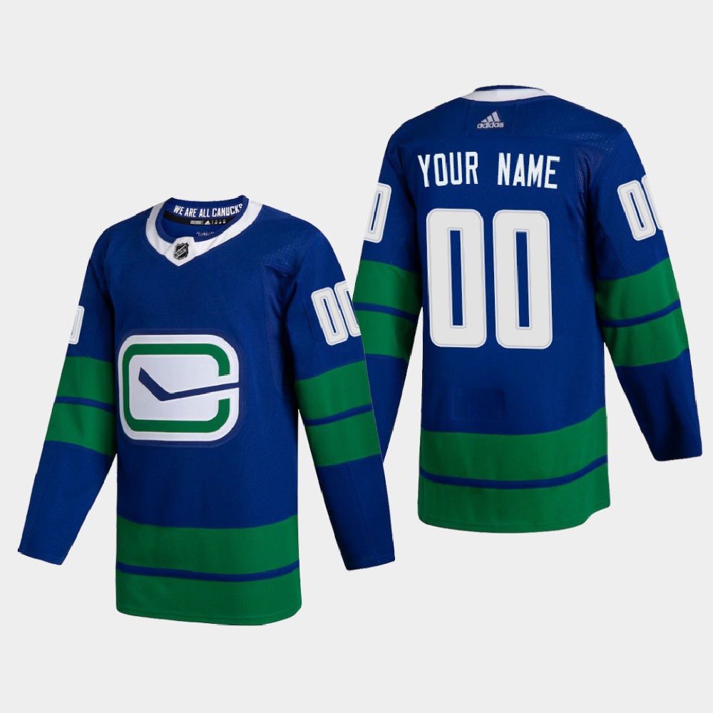 Cheap Vancouver Canucks Custom Men Adidas 2020-21 Authentic Player Alternate Stitched NHL Jersey Blue